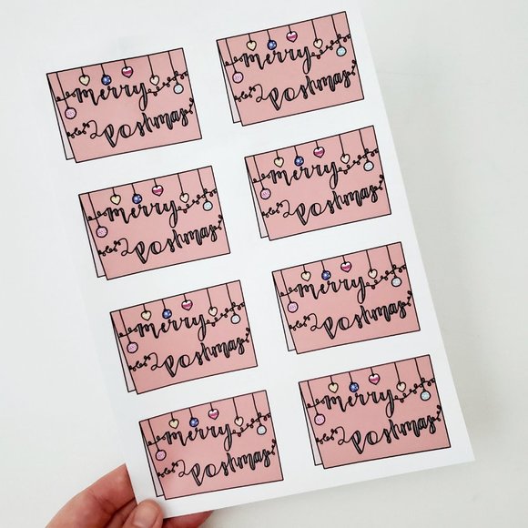 LB045 Merry Christmas Poshmas Sticker [Price Firm] - Picture 5 of 10